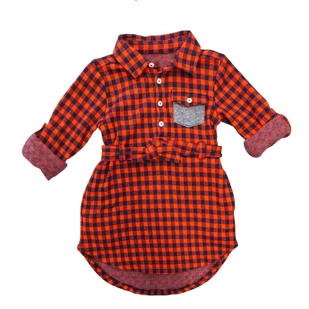 MIKI MIETTE Zofia Noel Dress Red Black Buffalo Check 12 mo New